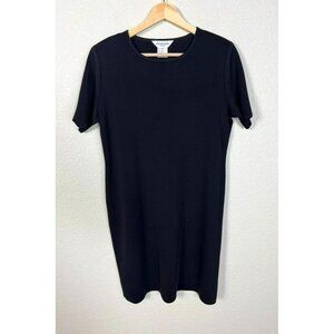 Exclusively MISOOK Dress Size Large Petite Black Short Sleeve Pullover Career